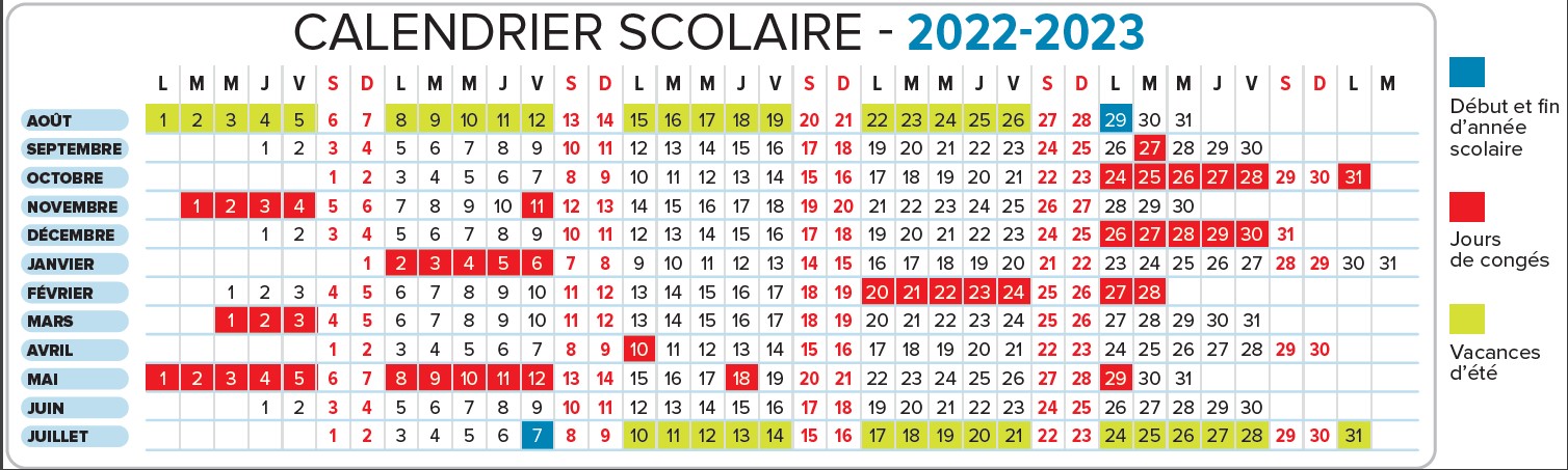 Le Calendrier Scolaire 2022 2023 En Fédération Wallonie Bruxelles Le Jde