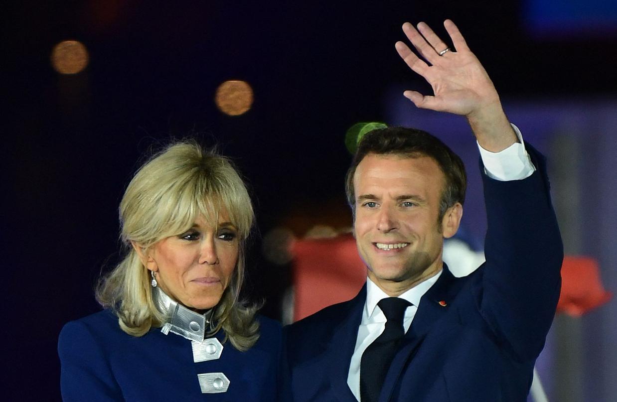 Emmanuel Macron après avoir été réélu président de la France.