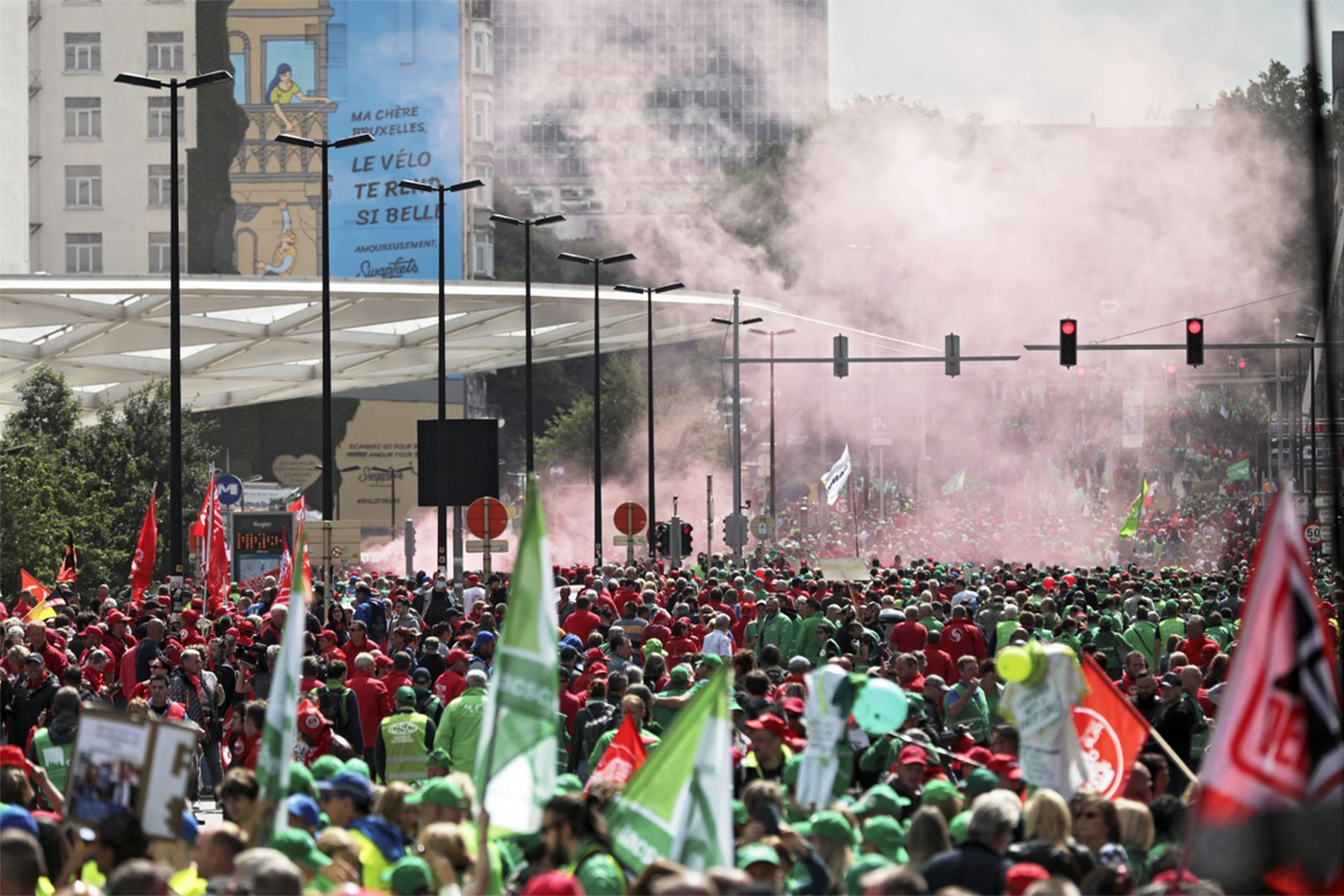 La manifestation pour le pouvoir d'achat avait rassemblé entre 70.000 et 80.000 personnes dans les rues de Bruxelles